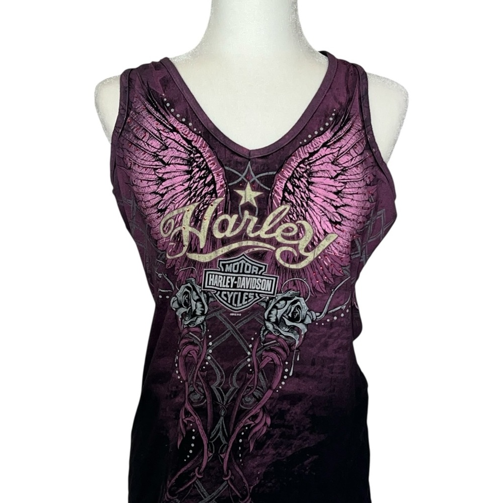 Harley-Davidson Women's Dark Purple Graphic Tank Top